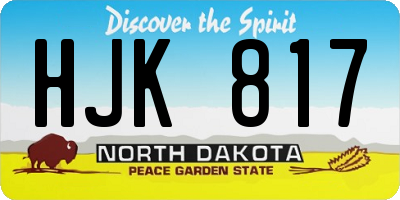 ND license plate HJK817