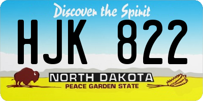 ND license plate HJK822