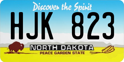 ND license plate HJK823