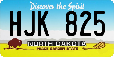 ND license plate HJK825