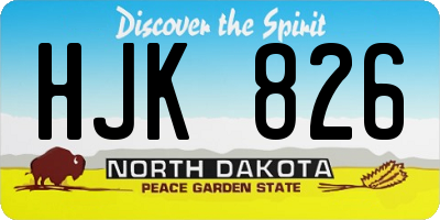 ND license plate HJK826