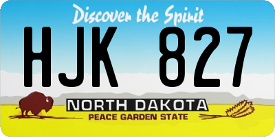 ND license plate HJK827