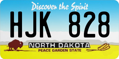 ND license plate HJK828