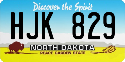 ND license plate HJK829