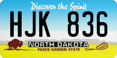 ND license plate HJK836