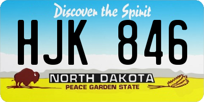 ND license plate HJK846