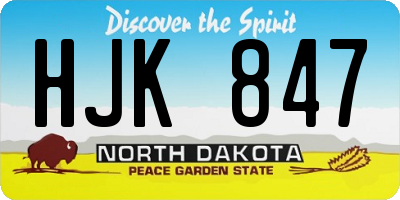 ND license plate HJK847