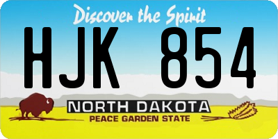 ND license plate HJK854