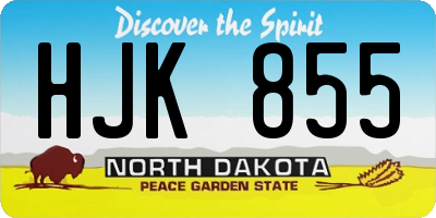 ND license plate HJK855