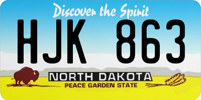 ND license plate HJK863