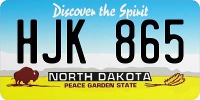 ND license plate HJK865