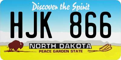 ND license plate HJK866