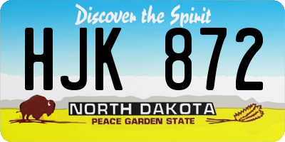 ND license plate HJK872