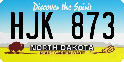 ND license plate HJK873