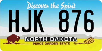 ND license plate HJK876