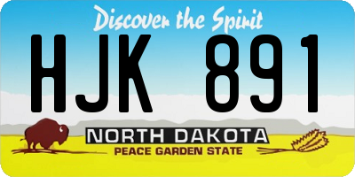 ND license plate HJK891