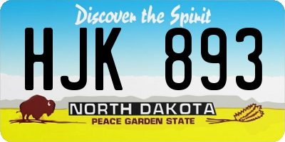 ND license plate HJK893