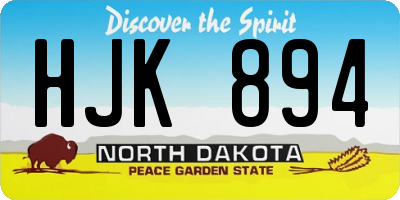 ND license plate HJK894