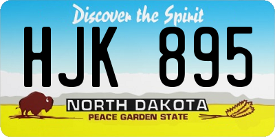 ND license plate HJK895