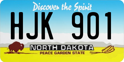 ND license plate HJK901