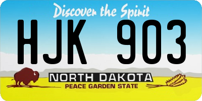 ND license plate HJK903