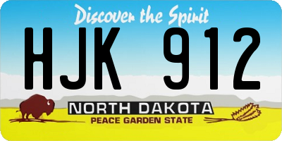 ND license plate HJK912