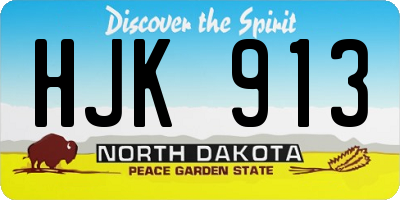 ND license plate HJK913