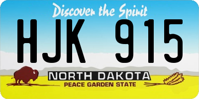 ND license plate HJK915