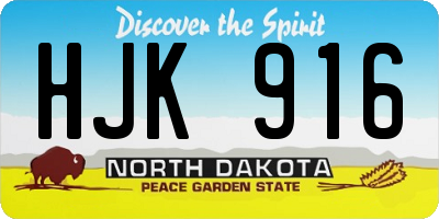 ND license plate HJK916