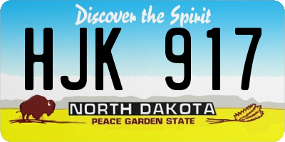 ND license plate HJK917