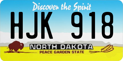 ND license plate HJK918