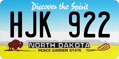 ND license plate HJK922