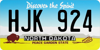 ND license plate HJK924