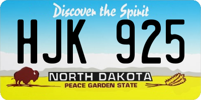 ND license plate HJK925