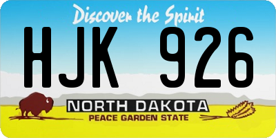 ND license plate HJK926