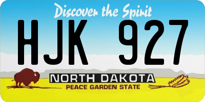 ND license plate HJK927