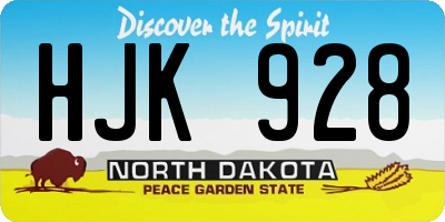 ND license plate HJK928