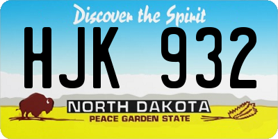 ND license plate HJK932