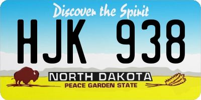 ND license plate HJK938