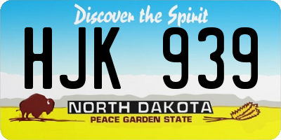 ND license plate HJK939