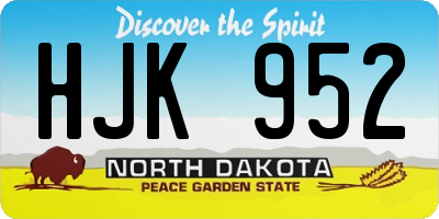 ND license plate HJK952