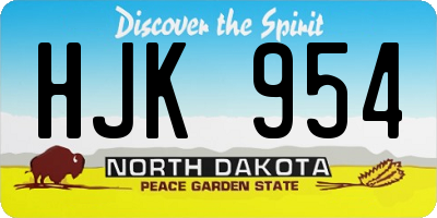 ND license plate HJK954