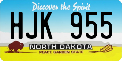 ND license plate HJK955