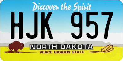 ND license plate HJK957