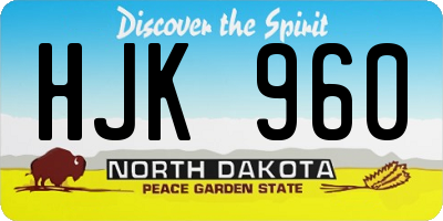 ND license plate HJK960