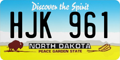 ND license plate HJK961