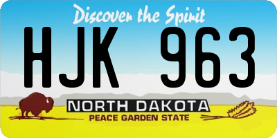 ND license plate HJK963