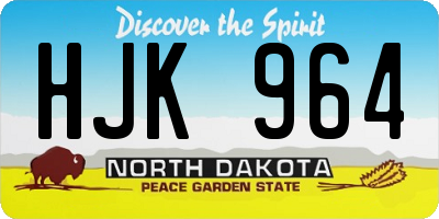 ND license plate HJK964