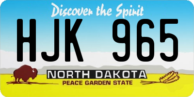 ND license plate HJK965