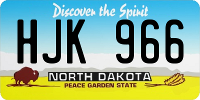 ND license plate HJK966